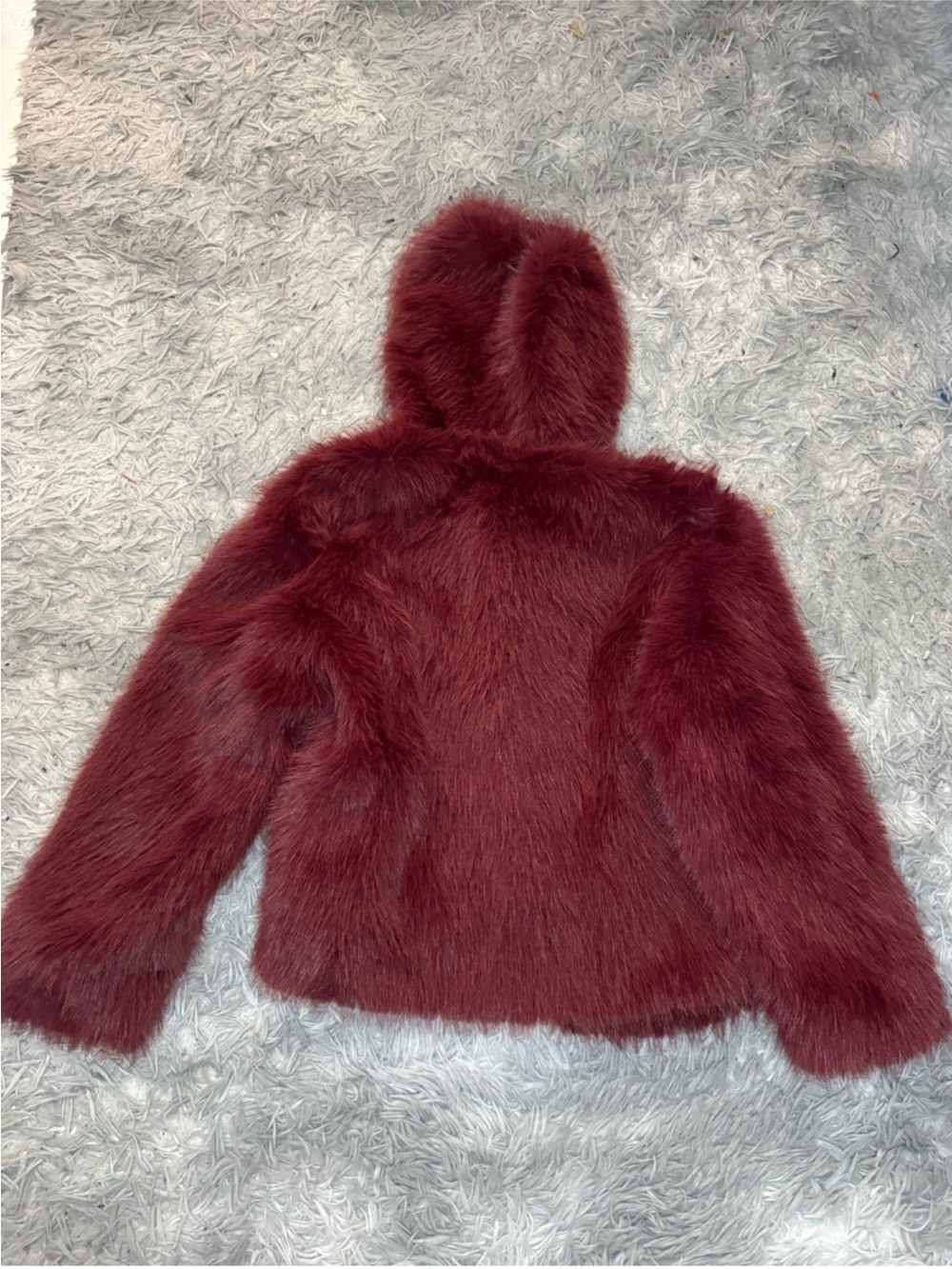 Wild Fable Women’s Short Faux Fur Jacket - Burgundy Size Medium NWT - Picture 7 of 7